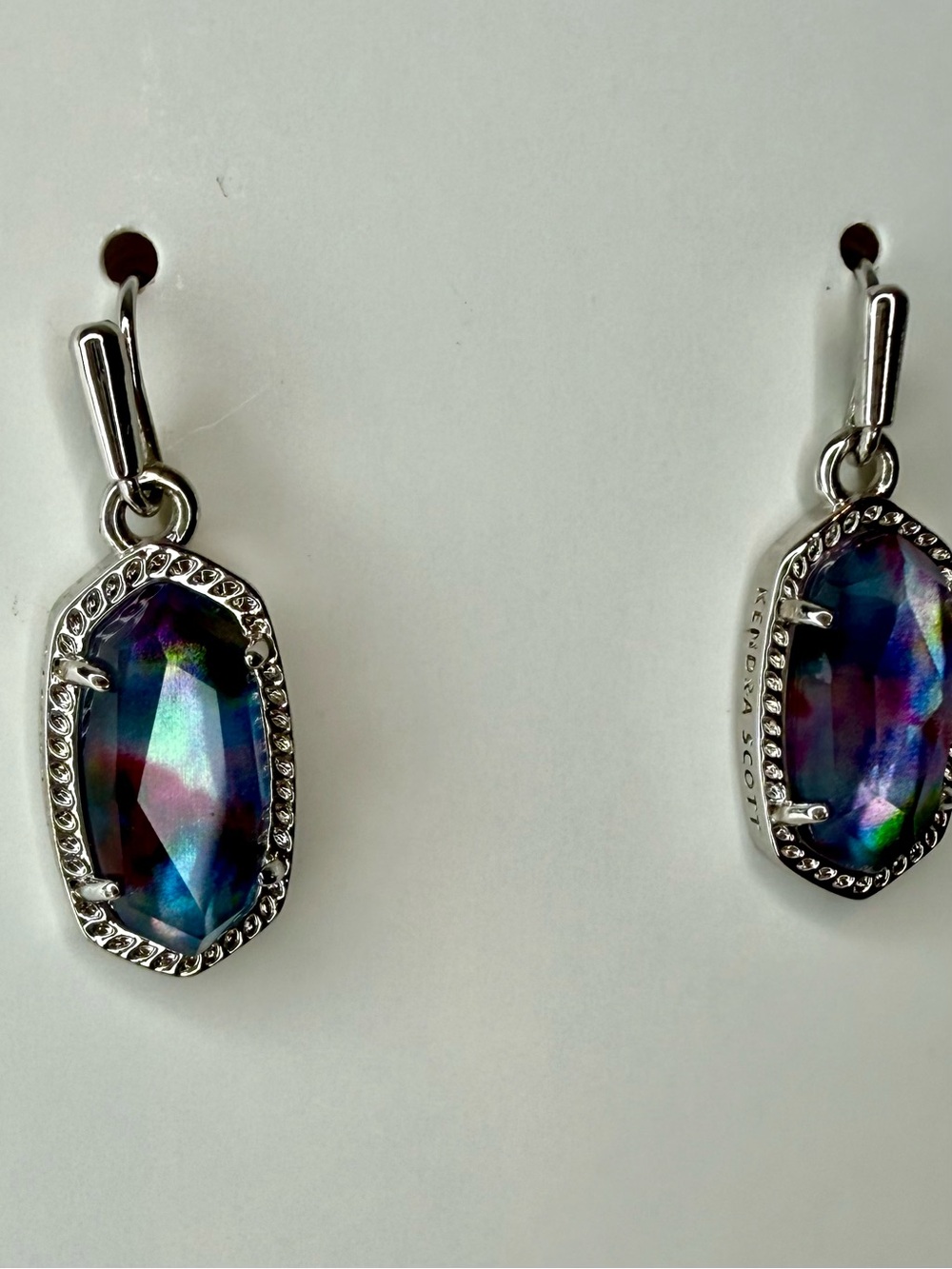 Kendra Scott Lee Silver Drop Earrings in Watercolor Illusion ✨ - Picture 10 of 16